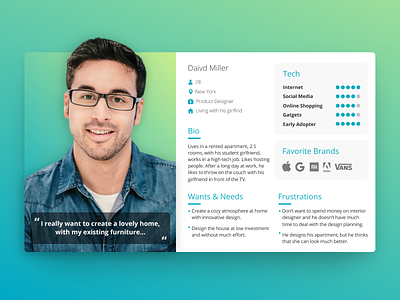 User Persona - UX ar blue gradient green persona personas product profile ui user users ux