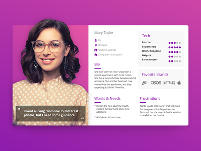Woman User Persona - UX ar gradient green persona personas product profile purple ui user users ux
