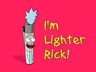 I'm Lighter Rick! avatar cartoon character illustration lighter morty outline pink rick rick and morty rick sanchez scientist series tv yellow