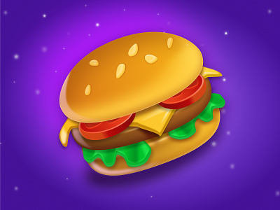 Burger Time 2d art 3d art art burger cheeseburger fast food figma food hamburger