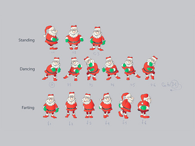 Farting Santa app christmas dancing illustrations santa