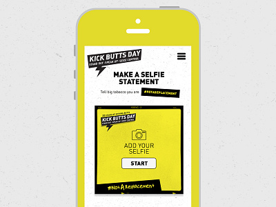 Kick Butts Day - Add Your Selfie Application application design ux website