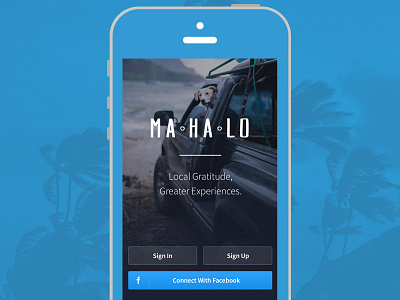 ma·ha·lo - App Design app beach booking brand logo mahalo travel