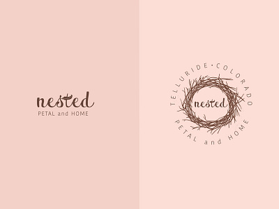 Nested Telluride - Branding blush brand brown colorado design logo nest nested telluride