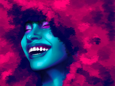 Happy Afro art digital art digital drawing illustration model procreate woman
