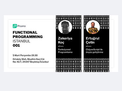 Functional Programming Istanbul code cover developer development event event branding events functional programming pisano