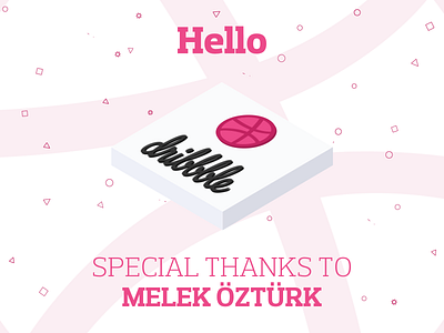 Hello Dribbble! dribbble first hello illustration invites isometric melekztu shot