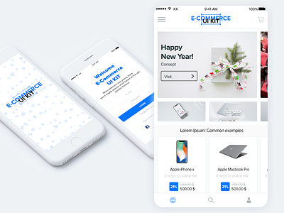 E-Commerce UI KIT app design dribbble ecommerce kit login mobile mobileapp price product splash ui