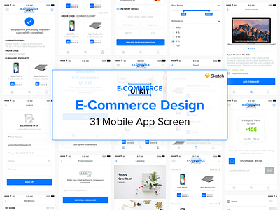 Designui Kit Ecommerce UI Kit android ecommerce mobile sketch ui ui kit vector