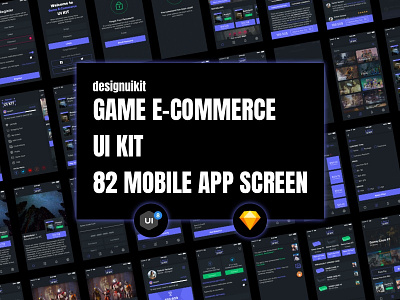 Game ECommerce UI Kit - UI8 82 app black ecommerce game kit screen sketch ui ui8 white