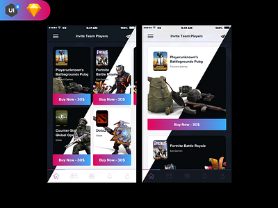 EsportsBet UI Kit Dark&White Version android app csgo duello esport esports fortnite ios kit mobile pubg responsive ui ui8