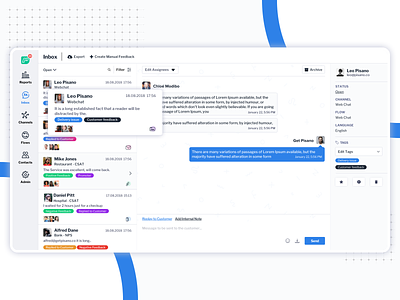 Pisano New Dashboard - Inbox Design card customer customer experience dashboard design experience feedback inbox management new pisano platform simple tool ui ux view