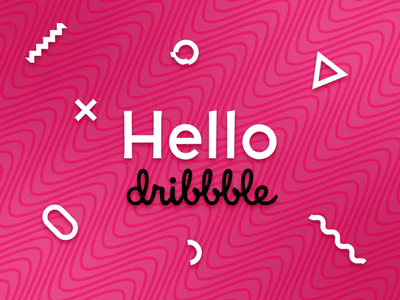 Hello dribbble! animation first shot geometric hello motion graphics transition waves