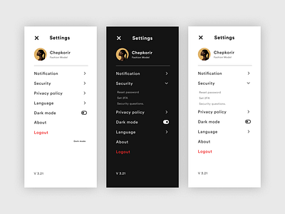 daily UI #7 | settings page app cards cuberto daily ui design figma graphic design mobile settings ui ux xd