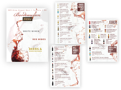 wine menu branding graphic design illustration typography