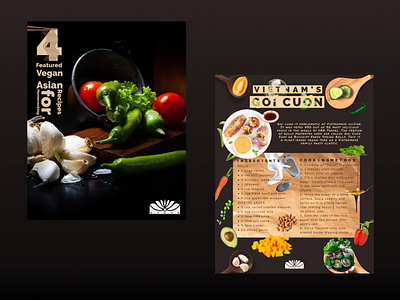 vegan asian recipes asian branding design food graphic design menu recipes typography