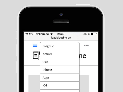 iPadblogzine — Responsive menu blog ipad ui web