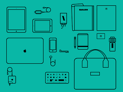 All the stuff bag illustration work