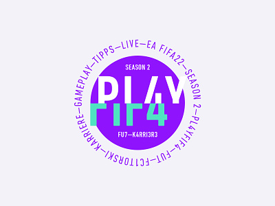 Pl4YFif4 logo badge branding illustration typography video