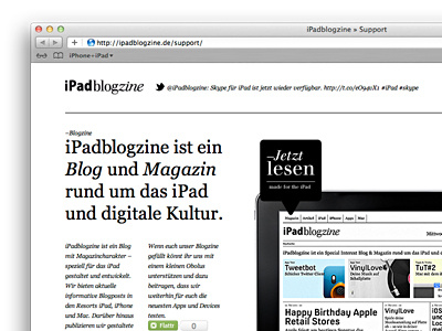 iPadblogzine Support ipad website