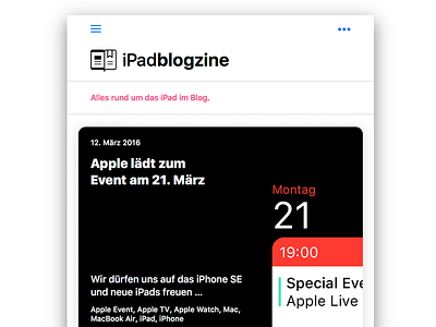 iPadblogzine Homepage Relaunch