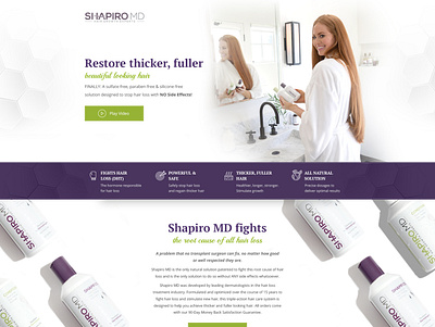 Landing page design for hair products clean corporate cosmetics design e commerce flat landing ui ux web webdesign womans