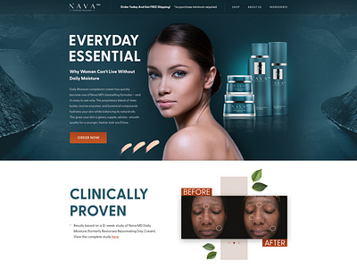 Landing page design for skincare products corporate cosmetic design e commerce flat landing skincare ui ux web webdesign