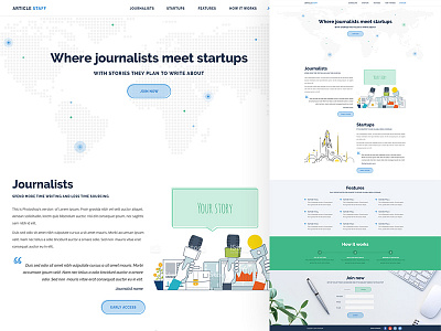 Landing page for startup