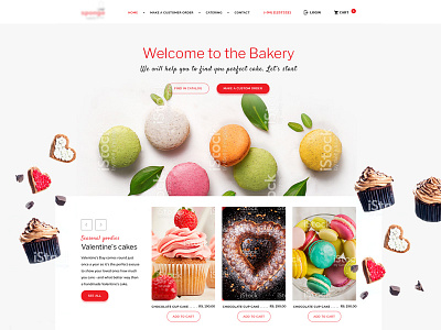 E-commerce concept website for Bakery bakery e commerce flat food restaurant site ui ux