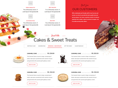 E-commerce concept website for Bakery -menu