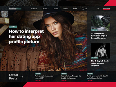 Design for men's lifestyle online magazine flat magazine online ui ux