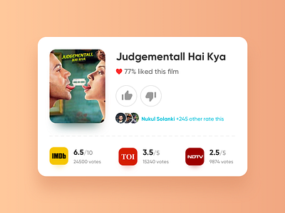 Movie Card app interface friends like movie poster movies movies app rating recommendation ui