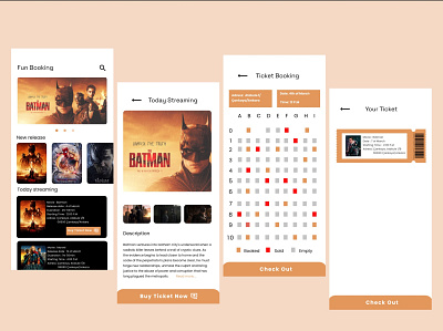 Movie app and ticket idea app cinema design figma freelance graphic design