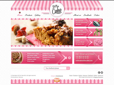 Cake shop cake pink website