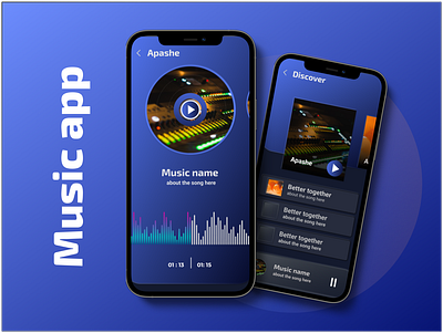 Music app design idea 3d branding cd music app music player song sound ui