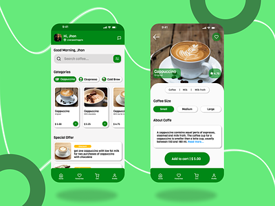 Simple coffee shop UI design