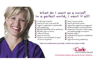 Nurse Recruitment Campaign for The Roberts Group concept copywriting creative graphic design