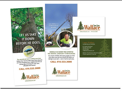 Wallace Tree Care Promotion and Branding copywriting creative graphic design photography