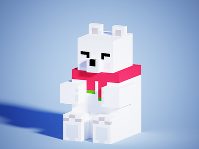 Voxel cute polar bear