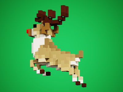 Voxel reindeer 3d graphic design magicavoxel pixel art voxedit voxel art