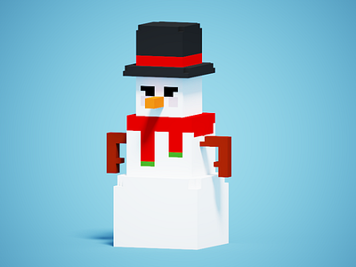 Voxel Snowman 3d design graphic design magicavoxel pixel art voxedit voxel art