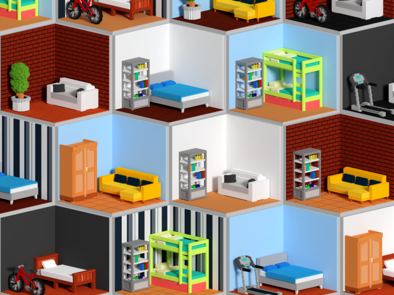 Voxel NFT collection rooms 3d design game art graphic design illustration magicavoxel nft pixel art voxedit voxel art