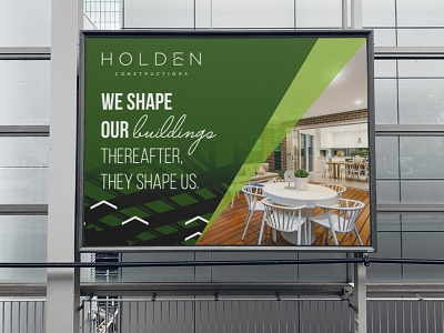 Holden Construction - Billboard 3d animation architect billboard board branding business card construction design eco friendly graphic design illustration logo motion graphics sign board signage typography ui ux vector