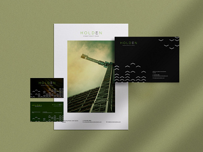 Holden Constructions - Stationery 3d architect book cover branding business card card construction design graphic design illustration logo minimal motion graphics ststionery typography ui vector