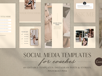 templates: elegance for coach branding bundle design graphic design instagram social media templates