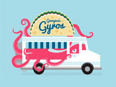 Georgios's Gyros design illustration octopi