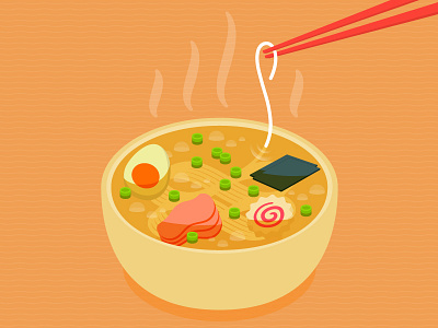 Hot Ramen design food illustration