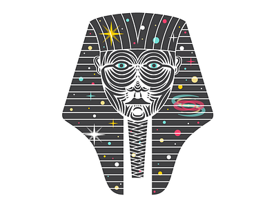 Pharaohs In Space design illustration logo