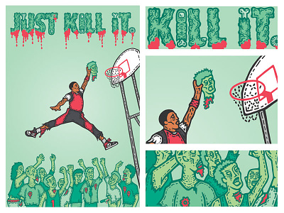 Zombie Jordan - Just Kill It illustration zombies