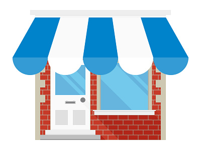 Small Business Icon awning brick business flat design icon illustration small business